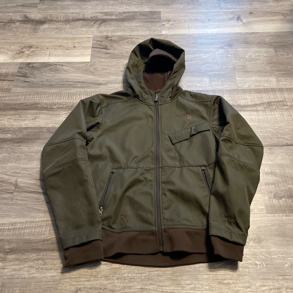 Men's Hooded Zip-Up north face jacket in brown